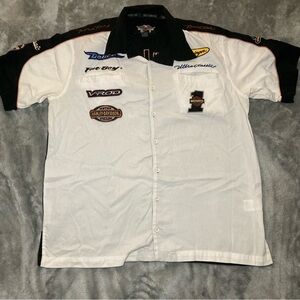 HARLEY DAVIDSON MENS MECHANIC PATCH BUTTON DOWN SHIRT SZ XLARGE PATCH MOTORCYCLE